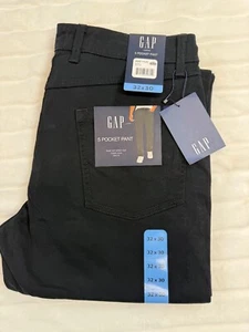GAP Pants Men 32x30 Black Gapflex Stretch Classic Slim Fit Straight Leg Soft New - Picture 1 of 9