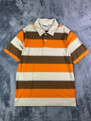 Camisa Polo Y2K Hurley Rayas Para Hombre L Skate Surf Naranja Marrón Beige Grunge Foto 1 de 4