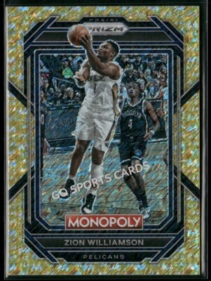 2022-23 Panini Prizm Monopoly Zion Williamson Gold Shimmer /500 #55 - Image 1 of 2