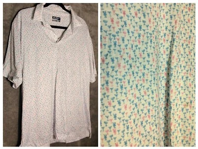 Ben Hogan Performance Golf Mens polo shirt Size L White Blue Cocktails drinks - Image 1 of 4