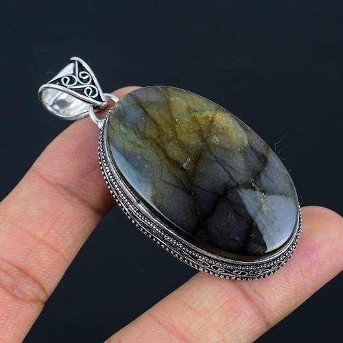 VETEMENTS Raro ciondolo labradorite argento sterling 925 fatto a mano gioielli boho regalo per amore