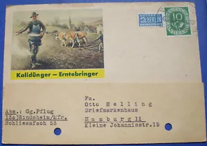 Werbung 1954: Kali-Dünger Erntebringer Landwirtschaft Ochsen Rinder Kühe Bergbau - Bild 1 von 2