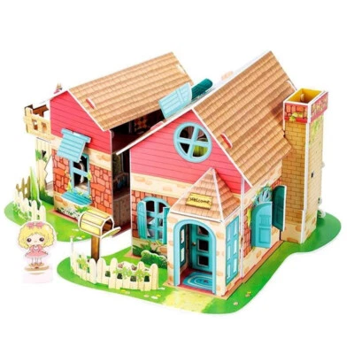 CUBIC FUN Sweet Villa House with Led 3D Puzzle Model Building Kit Toy Kids Gift - Image 1 of 2