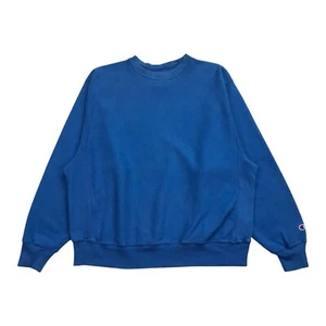 SUDADERA CHAMPION TEJIDO INVERSO GRANDE L HOMBRE AZUL CUELLO REDONDO JERSEY VINTAGE - Imagen 1 de 2