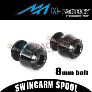 For Kawasaki Versys 650 15-20 19 18 8mm Swingarm Spools Sliders BLACK ATOM - Bild 1 von 3