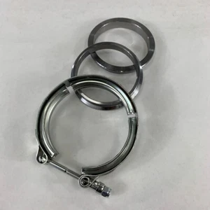 Una pieza de 3" I.D. Abrazadera y brida universal de banda en V de acero dulce - Imagen 1 de 9