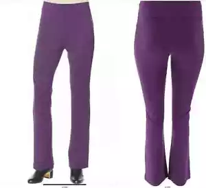 NEW IMAN 5X Global Chic 360 Slim Ponte Boot-Cut Pant EGGPLANT PURPLE PLUS SZ 5X - Picture 1 of 3
