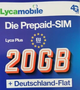 Lycamobile 20GB LTE Internet &telefon Alllnet Flat, Eu Roaming Vodafone D Net - Picture 1 of 2
