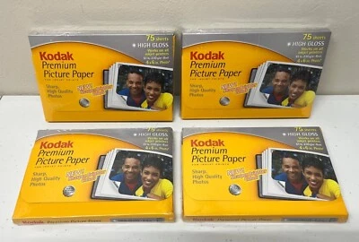 4 Kodak Premium Photo Paper High Gloss Inkjet 4 x 6" 75 Sheets Per Box SEALED - Image 1 of 3