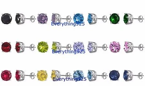 BONITOS PENDIENTES REDONDOS DE DISEÑO DE PIEDRA CZ CZ DE PLATA ESTERLINA .925 - Imagen 1 de 14