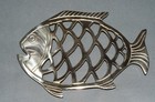 Messing  Untersetzer Topfuntersetzer   23 cm Stövchen Fisch  nautisch maritim