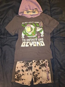 Disney Pixar Buzz Lightyear Hoodie Shirt Shorts Size 6 Outfit - Picture 1 of 5