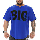 BIG SM SPORTSWEAR MUSCLEWEAR Ragtop Rag Gym Shirt T-Shirt Bodybuilding 3341-BLUE