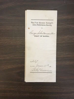 Board Of Trustees of The First German Evangelischen Bethlehems Society 1916- 227 - Image 1 of 4