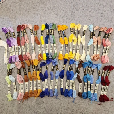 Lot of 47 Skeins DMC Embroidery Floss Thread Cotton Various Colors NEW - Image 1 of 4