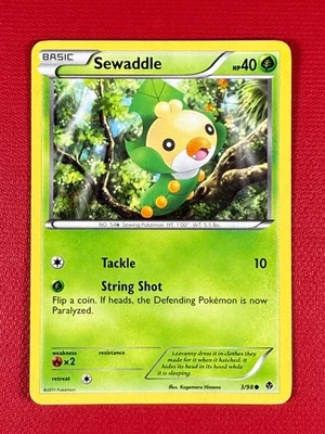 Pokémon TCG Pokémon Sewaddle Common Regular 3/98 - Image 1 of 2