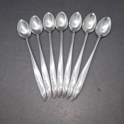 Vintage 7 pieces Dorzel Hull Stainless Long Ice Tea Spoons From Japan (Embrace) - Image 1 of 4