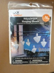 Halloween Hanging Ghosts  NIP  pkg of 12 pcs - Picture 1 of 2