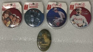 Vintage Coca Cola Pocket Mirrors - 1984, 1990, 1991 - Coke Round Pocket Mirror - Picture 1 of 5