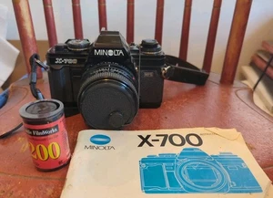 Minolta X-700 35mm SLR Film Camera + Quantaray 28 MM 2.8 Lens + Film + Manual  - Picture 1 of 8