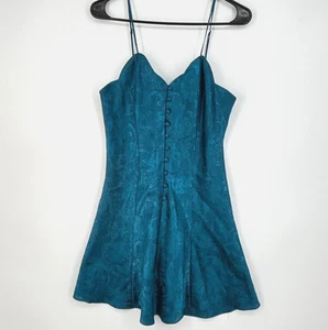 Victoria's Secret Gold Label abito da notte donna medio vintage corto verde acqua floreale - Foto 1 di 8