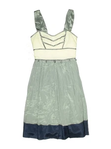 Vestido BURLAPP ANTHROPOLGIE SEDA GRIS AZUL 4 XS S VESTIDO DE SOL FORRADO USADO EN EXCELENTE ESTADO - Imagen 1 de 10