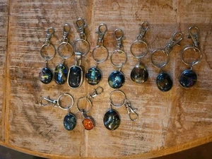 Really Cool Jewlery Glass Dichronic Stone Keychain (LOT Of 11) - Picture 1 of 5