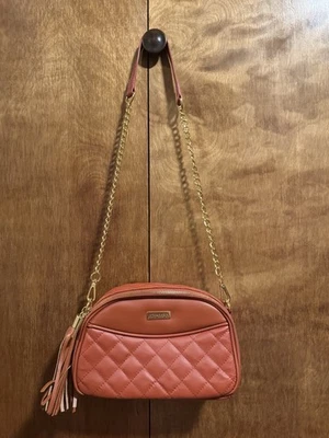 Bandolera Joy & Iman de cuero acolchado naranja Foto 1 de 3