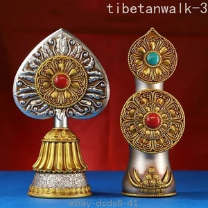 1 paio Buddismo Ghee Fiore Resina Tantrico Omaggio Dharma Ware Decorazione Buddista - Foto 1 di 5