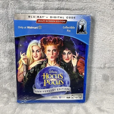 Hocus Pocus Anniversary Edition Blu-ray New Sealed Walmart Exclusive Pewter Pin - Image 1 of 3