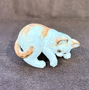 Pre Owned Precious Porcelain Orange And White Resting Playful Tabby Kitten - Picture 1 of 5