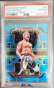 Cody Rhodes 2024 Panini Select WWE Light Blue Prizm #24 WWE #067/249 PSA 10 - Picture 1 of 2