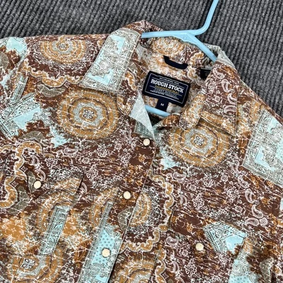 Panhandle Roughstock Shirt Womens Medium Long Sleeve Pearl Snap Western Geometri - Image 1 of 4