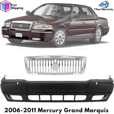 Front Bumper Cover Fascia & Grille Assembly For 2006-2011 Mercury Grand Marquis Foto 1 de 4