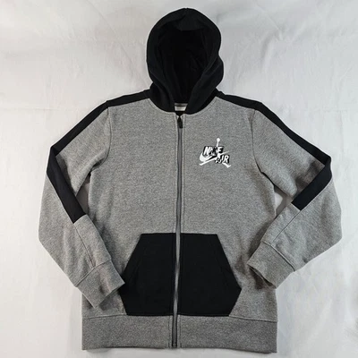 Jaqueta Nike AIR JORDAN masculina GG (masculina pequena) cinza preta com capuz zíper completo em excelente estado usado LEIA⬇ - Imagem 1 de 4