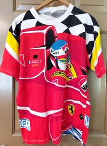 RAR Vintage Ferrari Jean Alesi Formel 1 Racing T-Shirt Herren L AOP - Bild 1 von 6