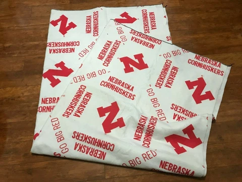 NEBRASKA CORNHUSKERS "Go Big Red" Slogan White Blanket Tablecoth 70" x 80" NCAA Cover