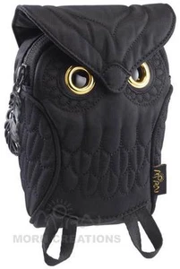 Custodia Owl 3D taglia GRANDE NERA MATTINA CREAZIONI borsa iPhone fotocamera hoot hooter - Foto 1 di 1
