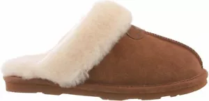 BEARPAW LOKI II Hickory braun Wildleder Scherung Logo Hausschuhe 7 8 I LOVE SCHUHE - Bild 1 von 5
