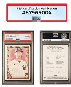 Tarjeta de novato ANTHONY VOLPE 2023 Topps Allen & Ginter radiocontrol #251 psa 10 gema como nueva - Imagen 1 de 5