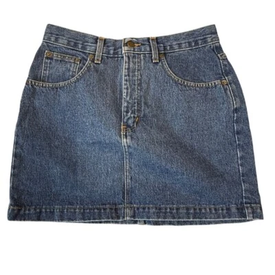 Minifalda vaquera Moda Int'l cintura alta vintage hecha en Canadá talla 8 Foto 1 de 4