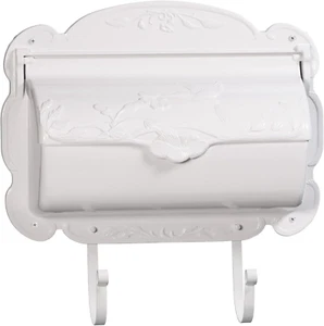 Cast Aluminum Metal Decorative Mailbox with Newspaper Hooks, Easy to Install Wal - Picture 1 of 8