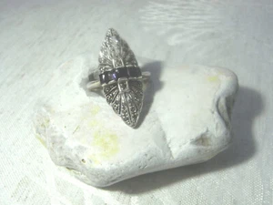 Schiffchen - Ring Silber Markasiten - Saphire 925 Silber 20 mm (Größe 63) - Bild 1 von 11