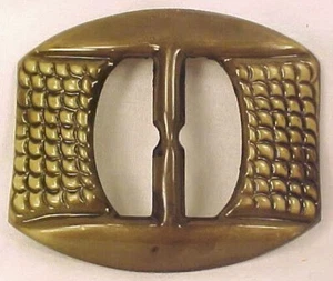 Gürtelschnalle Zelluloid hellbraun Art Deco muss gesehen werden - Bild 1 von 3