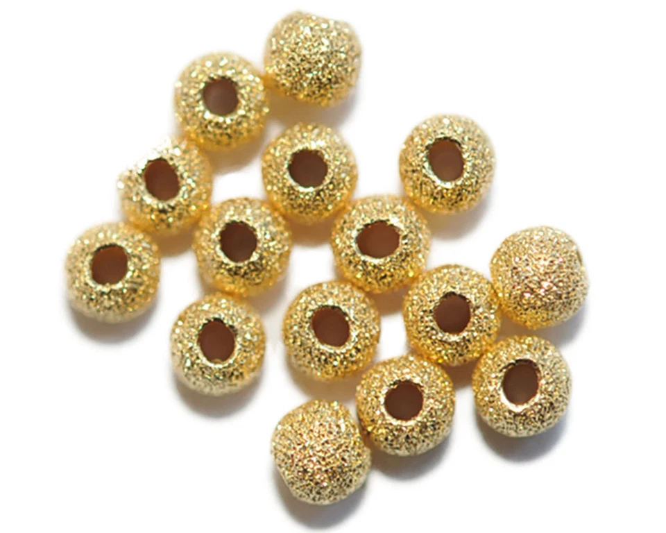 4418 - 9 KUGELN AUS VERGOLDETEM 925-er SILBER 3 MM DIAMANTIERT - Bild 1 von 1