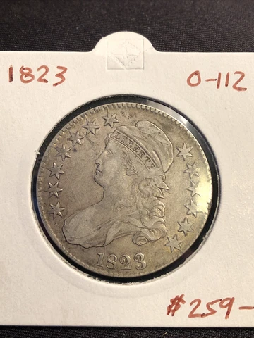 1823 Capped Bust Half Dollar O-112 Nice Original Coin Cover