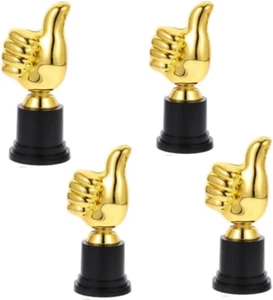 DACUAN 4Pcs Gold Trophy plus Thumbs Up,Trophies Thumbs up Trophies, Trophies ... - Picture 1 of 12