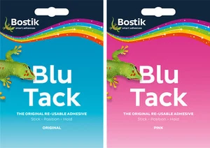 2 x Bostik Blu Tack Pink & Blue Mastix Kleber Kleber (1 pink 1 blau) - Bild 1 von 1