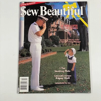 Sew Beautiful Magazine Back Issue Embroidered Smoking Shadow work pattern 1991 - Image 1 of 4