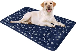 Soft Dog Bed Mat Large Size Dog Crate Mat Kennel Pad Anti-Slip Navy 36"x23" - Picture 1 of 6